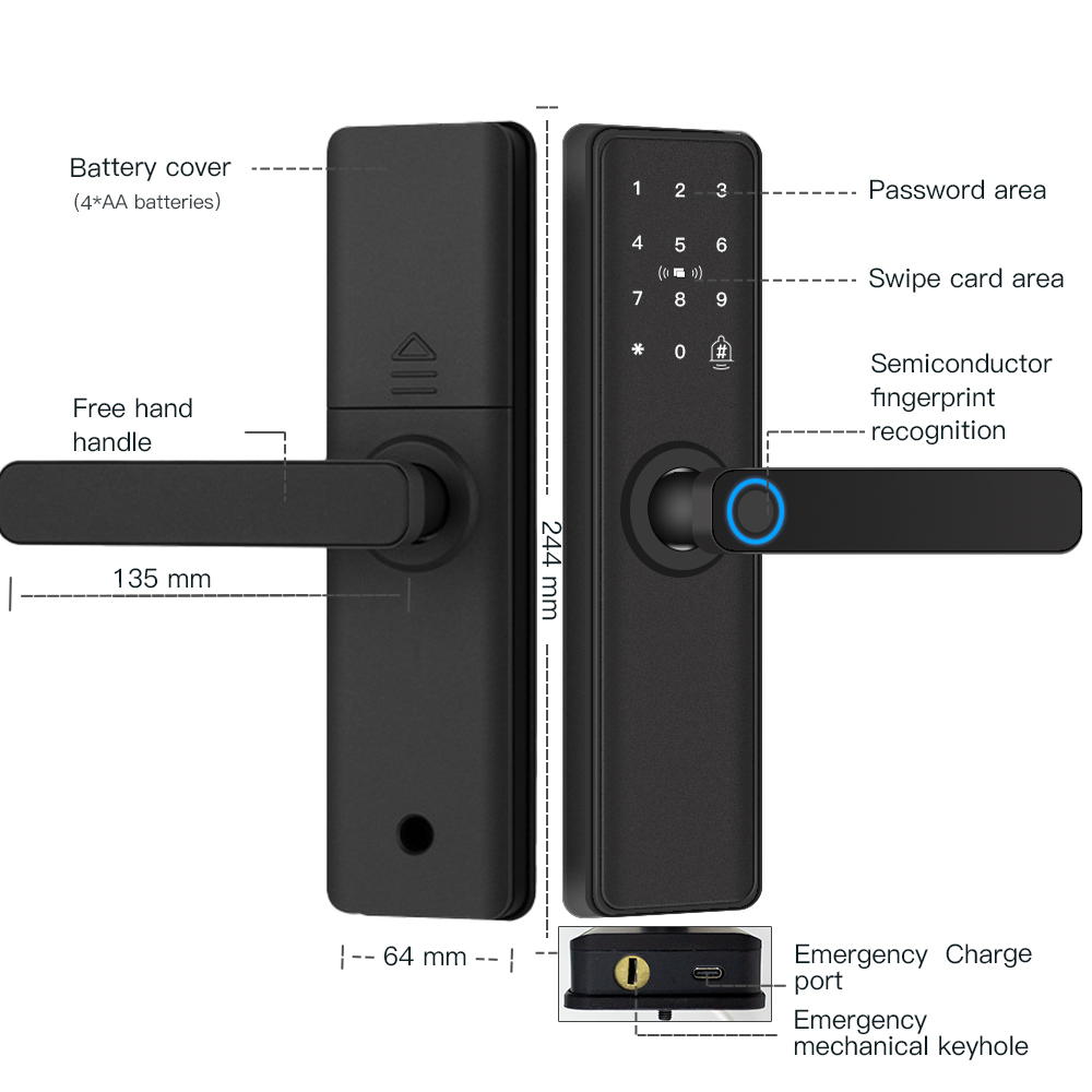 Smart Door Lock Bluetooth-comp - Smart Home Door Lock 评论和价格